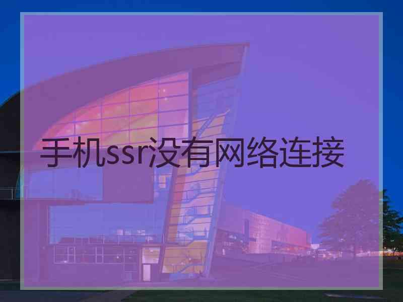 手机ssr没有网络连接